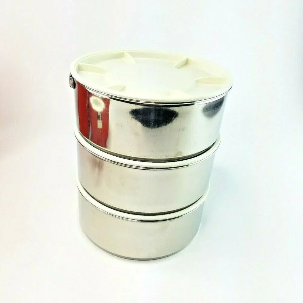 Vintage LILLIAN VERNON Hot & Cool 3 Metal Cooking Lunchbox Picnic Travel Kit